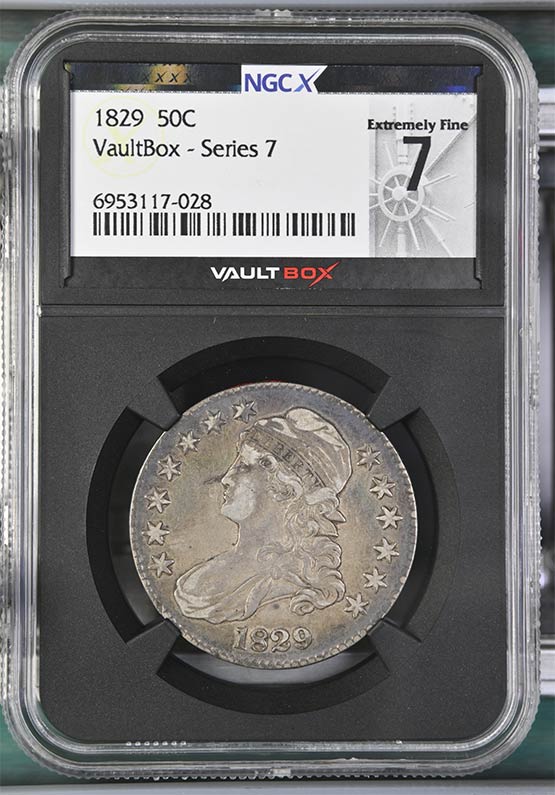 1829 Capped Bust Half Dollar NGCX Extremely Fine 7 Front