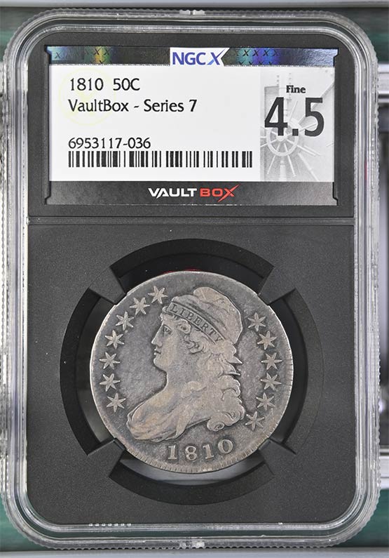1810 Capped Bust Half Dollar NGCX Fine 4.5 Front