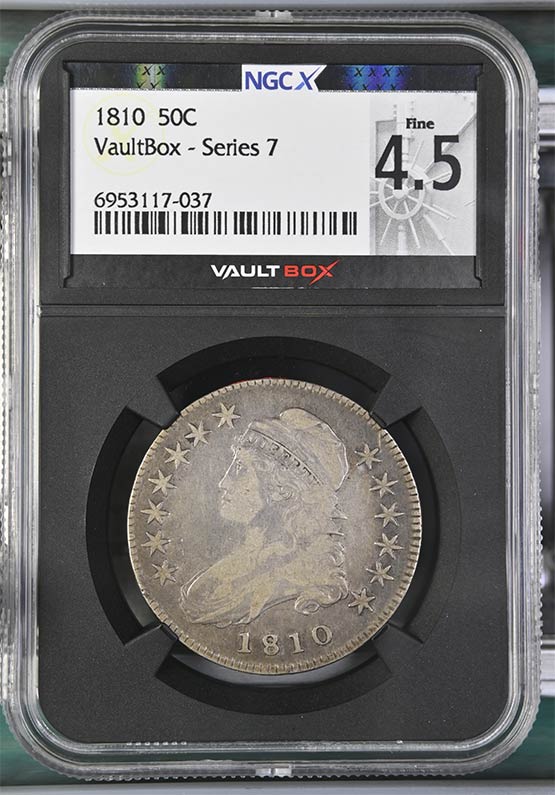 1810 Capped Bust Half Dollar NGCX Fine 4.5 Front
