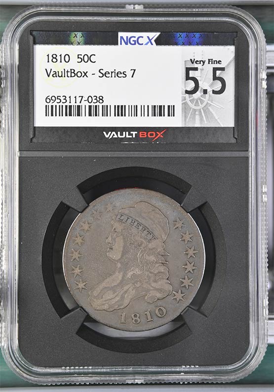 1810 Capped Bust Half Dollar NGCX Very Fine 5.5 Front