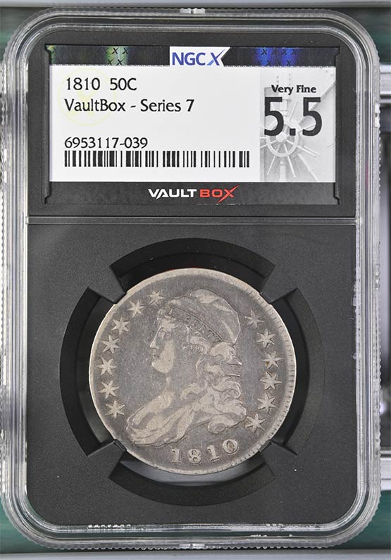 1810 Capped Bust Half Dollar NGCX Very Fine 5.5 Front