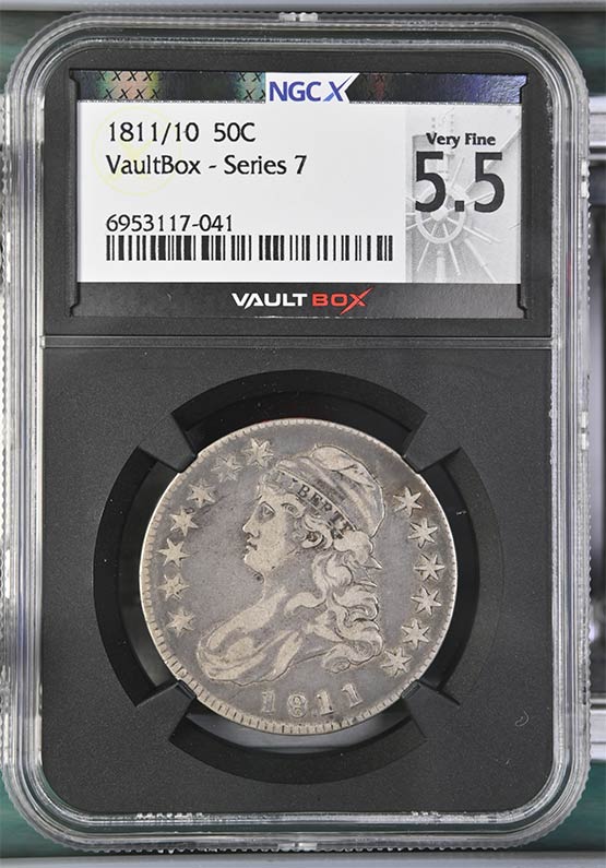1811/10 Capped Bust Half Dollar NGCX Very Fine 5.5 Front