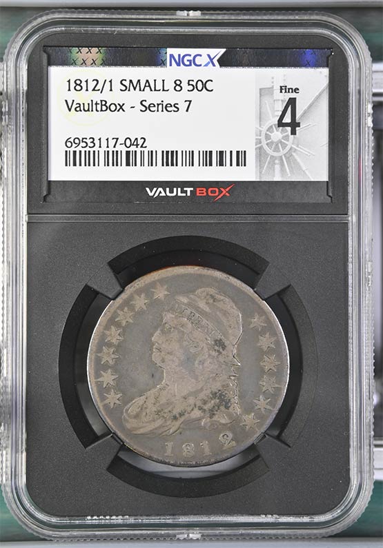 1812/1 Small 8 Capped Bust Half Dollar NGCX Fine 4 Front