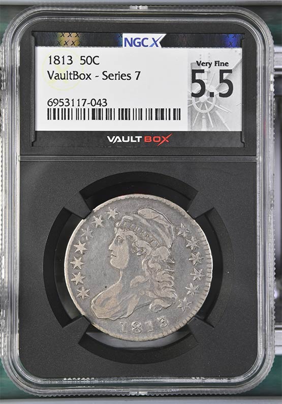 1813 Capped Bust Half Dollar NGCX Very Fine 5.5 Front
