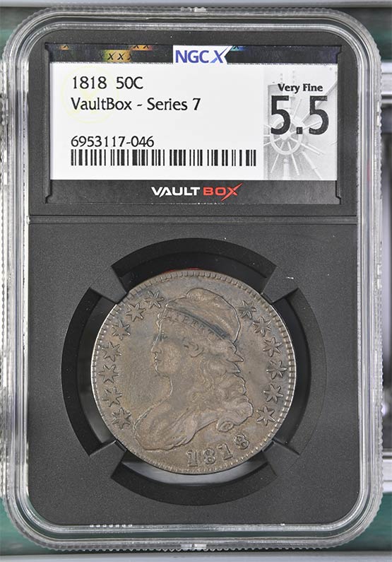 1818 Capped Bust Half Dollar NGCX Very Fine 5.5 Front