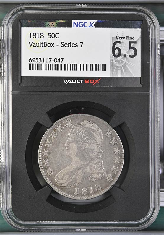 1818 Capped Bust Half Dollar NGCX Very Fine 6.5 Front