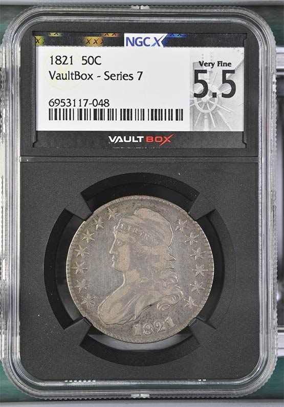 1821 Capped Bust Half Dollar NGCX Very Fine 5.5 Front