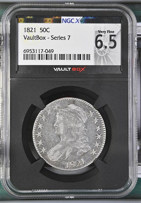 1821 Capped Bust Half Dollar NGCX Very Fine 6.5 Front