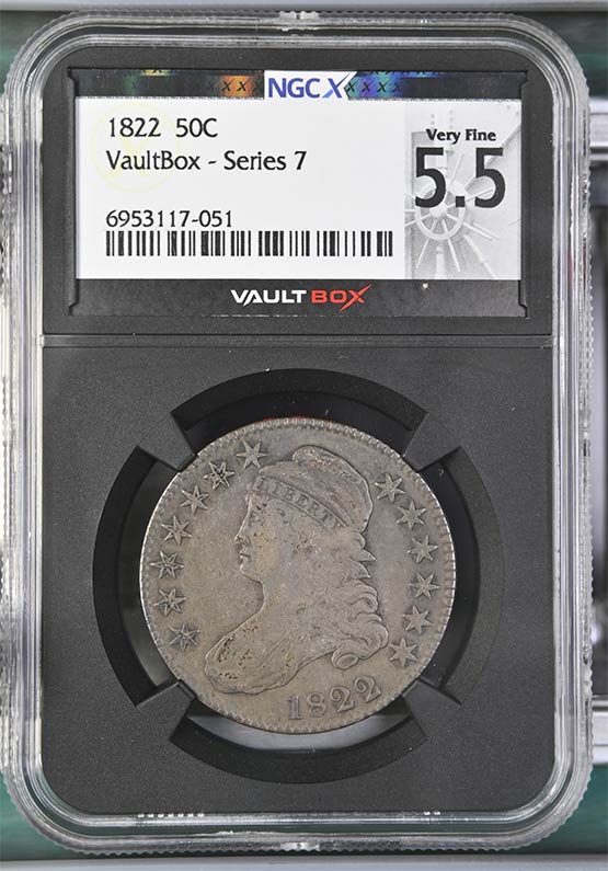 1822 Capped Bust Half Dollar NGCX Very Fine 5.5 Front