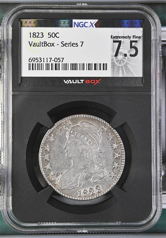 1823 Capped Bust Half Dollar NGCX Extremely Fine 7.5 Front