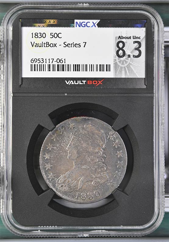 1830 Capped Bust Half Dollar NGCX About Uncirculated 8.3 Front
