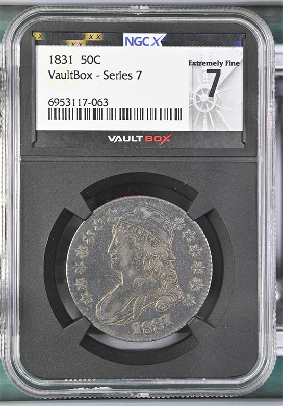 1831 Capped Bust Half Dollar NGCX Extremely Fine 7 Front