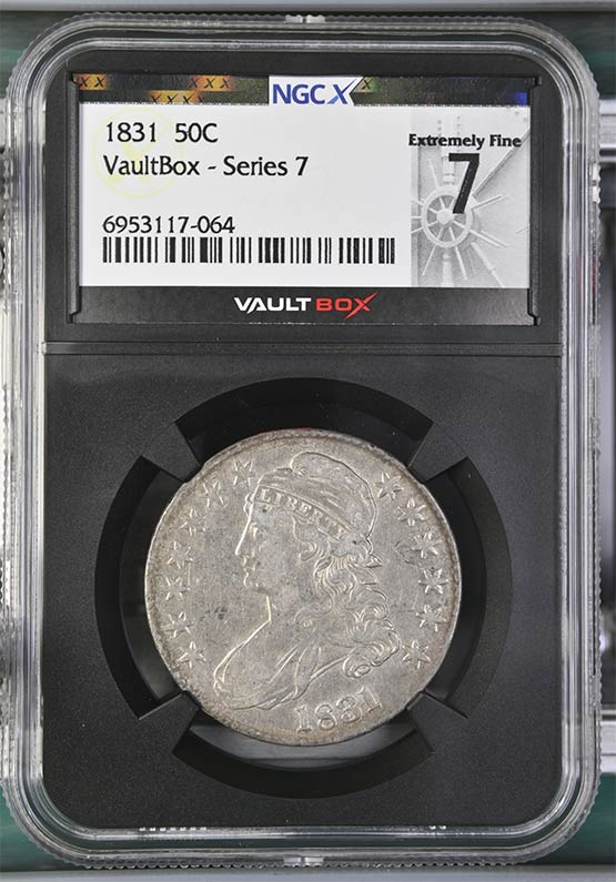 1831 Capped Bust Half Dollar NGCX Extremely Fine 7 Front