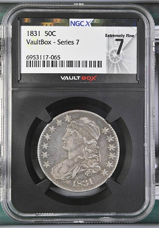 1831 Capped Bust Half Dollar NGCX Extremely Fine 7 Front