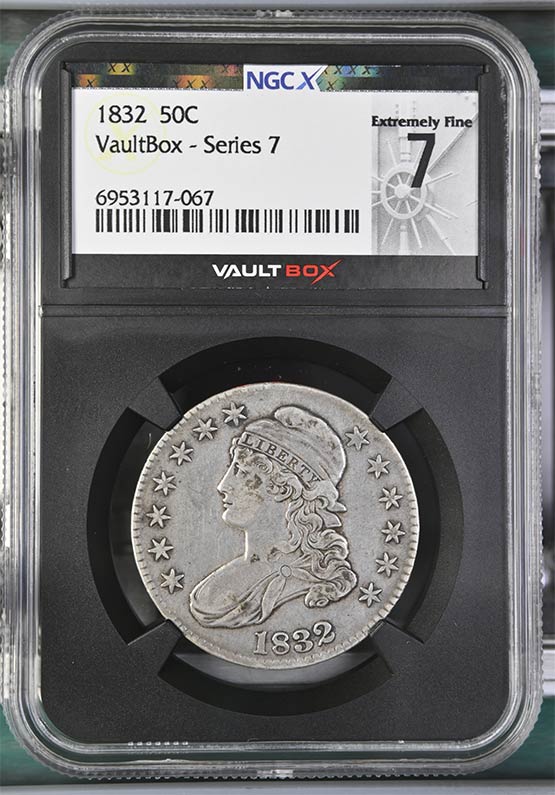 1832 Capped Bust Half Dollar NGCX Extremely Fine 7 Front