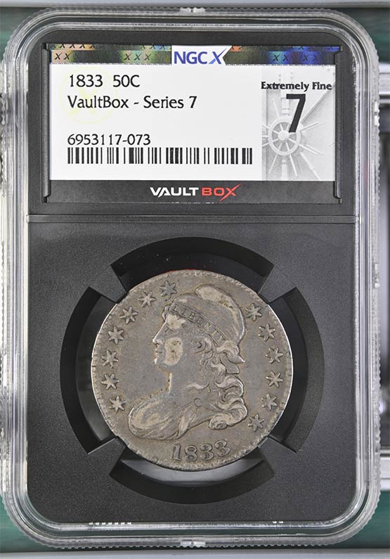 1833 Capped Bust Half Dollar NGCX Extremely Fine 7 Front