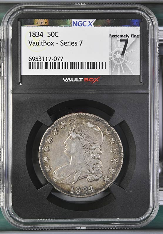 1834 Capped Bust Half Dollar NGCX Extremely Fine 7 Front