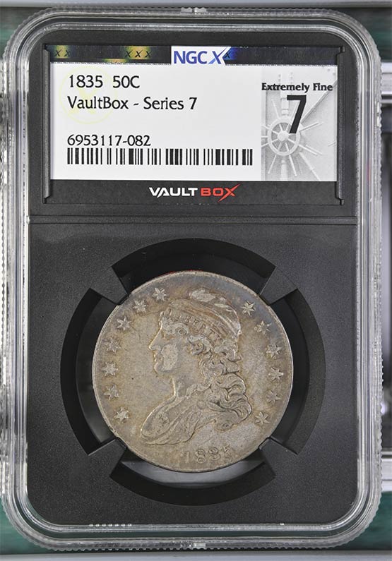 1835 Capped Bust Half Dollar NGCX Extremely Fine 7 Front