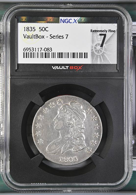 1835 Capped Bust Half Dollar NGCX Extremely Fine 7 Front