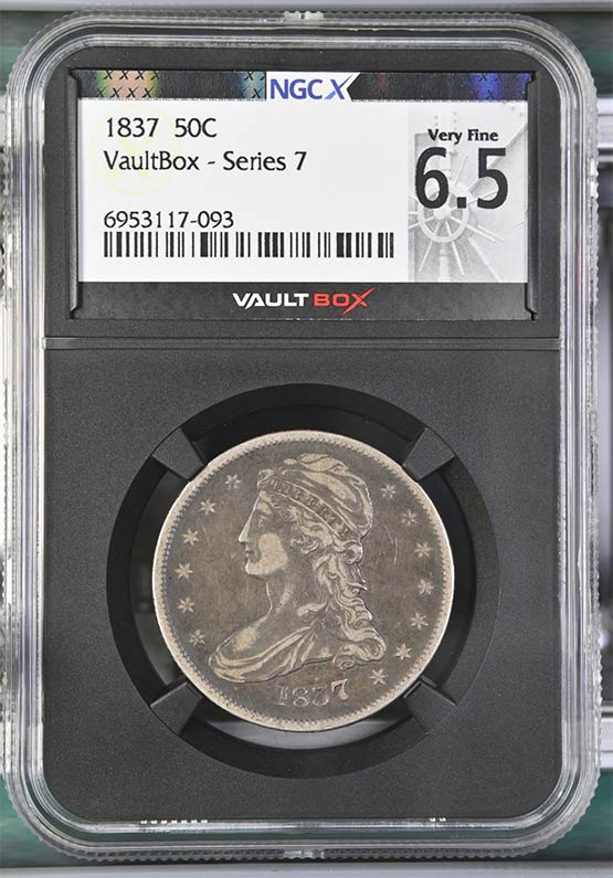 1837 Capped Bust Half Dollar NGCX Very Fine 6.5 Front