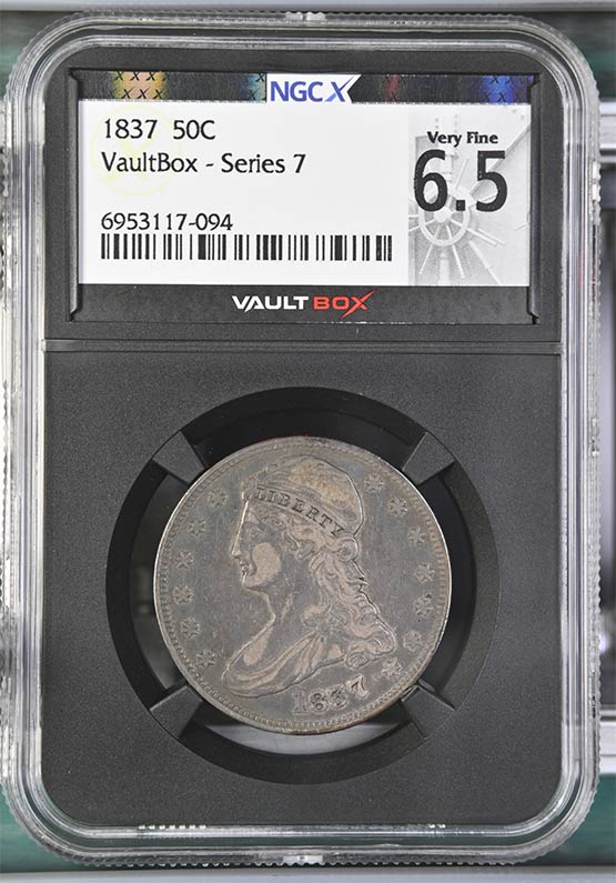 1837 Capped Bust Half Dollar NGCX Very Fine 6.5 Front