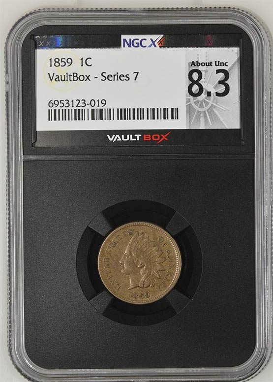 1859 Indian Head Cent NGCX About Uncirculated 8.3 Front