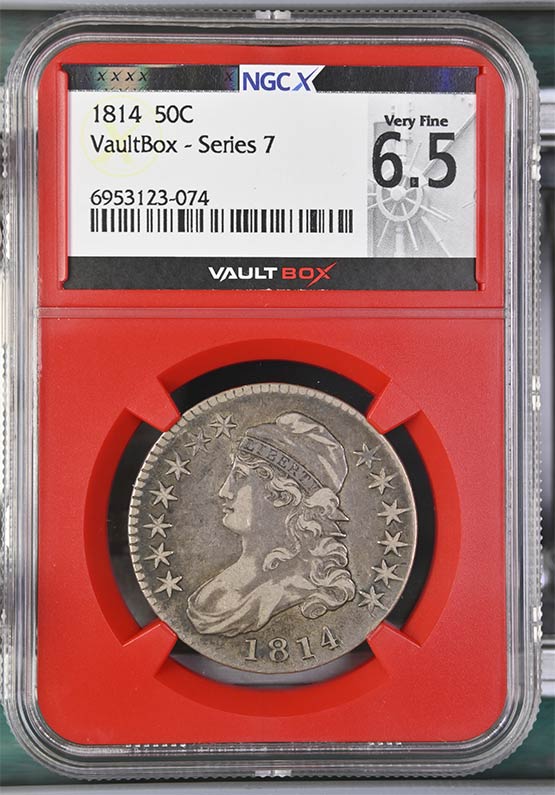 1814 Capped Bust Half Dollar NGCX Very Fine 6.5 Front