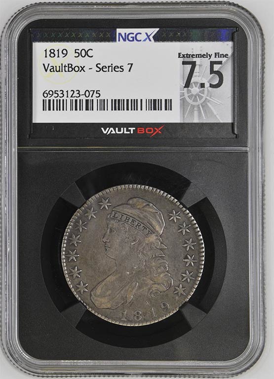 1819 Capped Bust Half Dollar NGCX Extremely Fine 7.5 Front