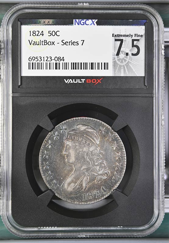 1824 Capped Bust Half Dollar NGCX Extremely Fine 7.5 Toner! Front