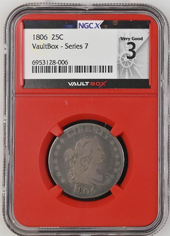 1806 Draped Bust Quarter NGCX Very Good 3 Front