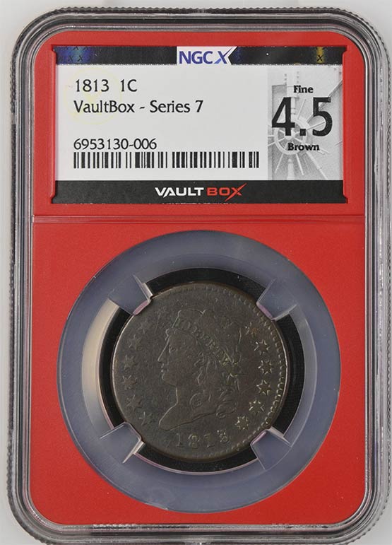 1813 Classic Head Cent NGCX Fine 4.5 Brown Front