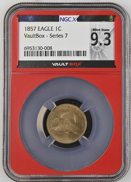 1857 Flying Eagle Cent NGCX Mint State 9.3 Front
