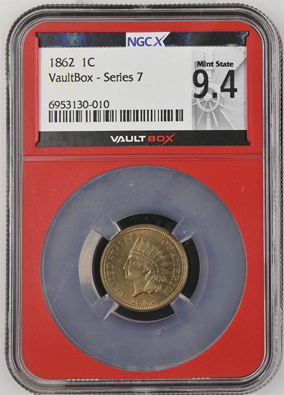 1862 Indian Head Cent NGCX Mint State 9.4 Front