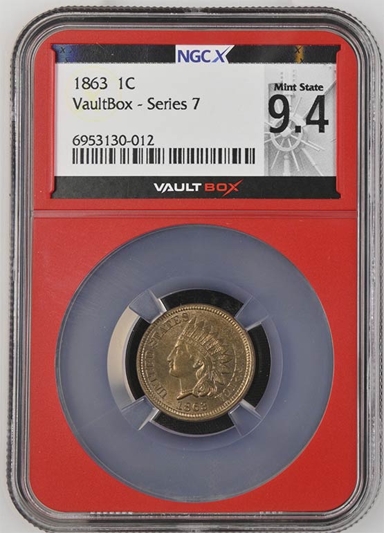 1863 Indian Head Cent NGCX Mint State 9.4 Front
