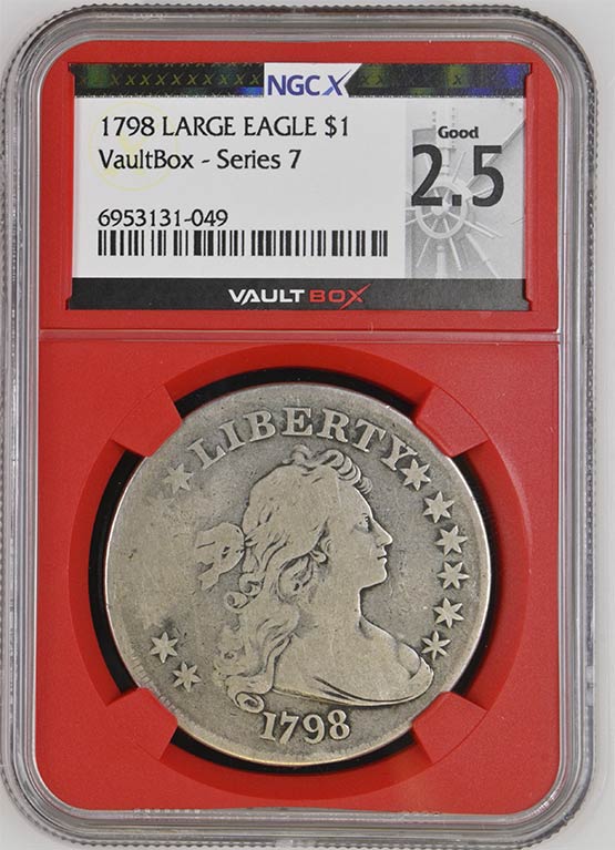 1798 $1 Draped Bust Silver Dollar NGCX Good 2.5 Front