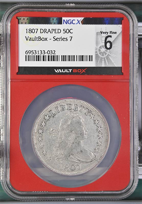 1807 Draped Bust Half Dollar NGCX Very Fine 6 Front