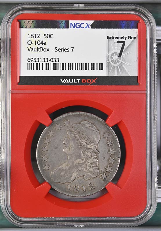 1812 O-104a Capped Bust Half Dollar NGCX Extremely Fine 7 Front
