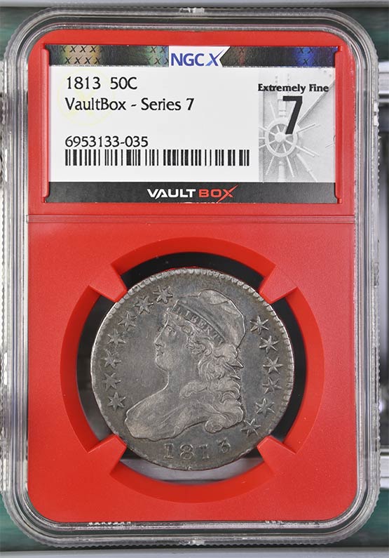1813 Capped Bust Half Dollar NGCX Extremely Fine 7 Front