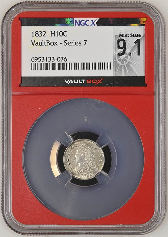 1832 Capped Bust Half Dime NGCX Mint State 9.1 Front