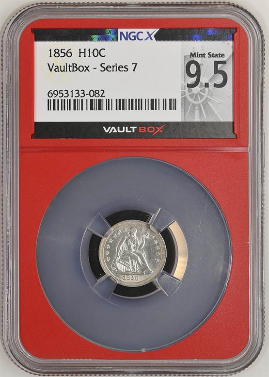 1856 Seated Liberty Half Dime NGCX Mint State 9.5 Front