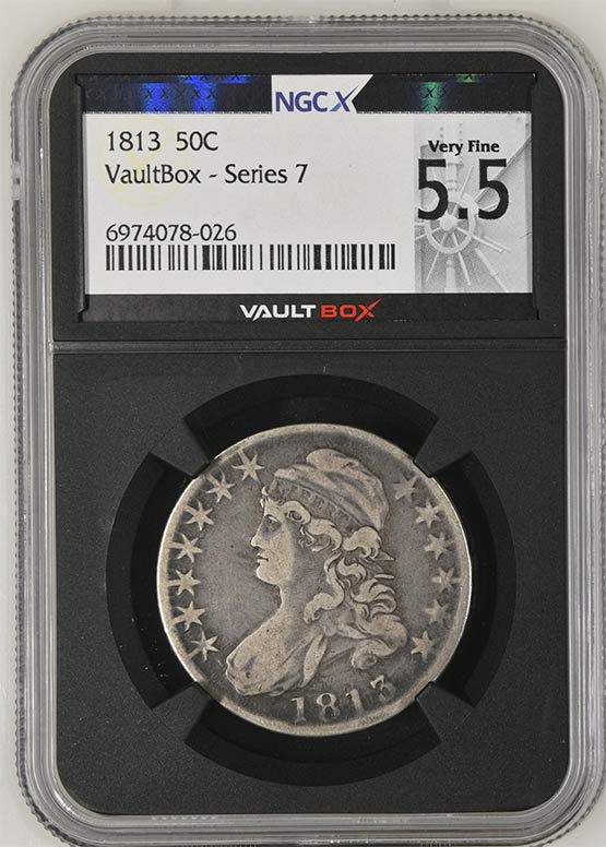 1813 Capped Bust Half Dollar NGCX Very Fine 5.5 Front