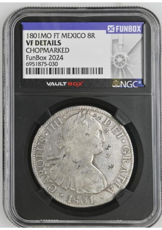 1801MO FT MEXICO 8R NGC VF DETAILS CHOPMARKED FRONT