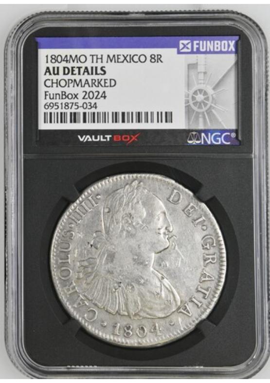 1804MO TH MEXICO 8R NGC AU DETAILS CHOPMARKED FRONT