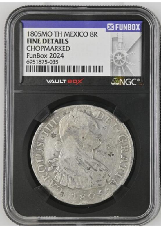 1805MO TH MEXICO 8R NGC FINE DETAILS CHOPMARKED FRONT