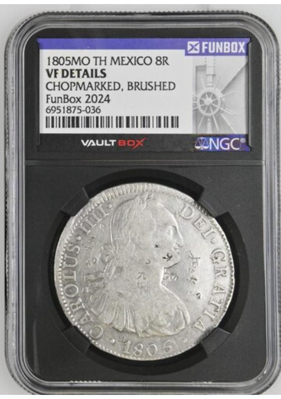 1805MO TH MEXICO 8R NGC VF DETAILS CHOPMARKED FRONT