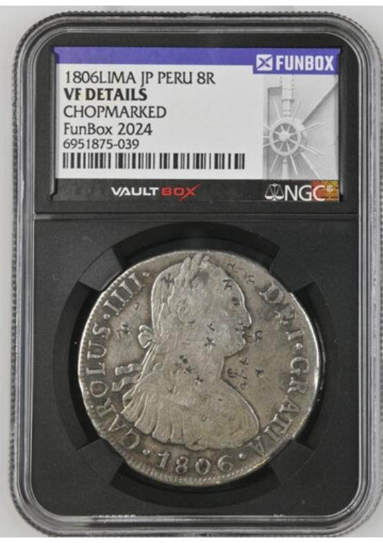 1806LIMA JP PERU 8R NGC VF DETAILS CHOPMARKED FRONT