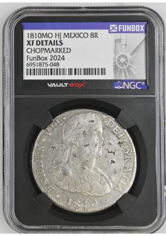 1810MO HJ MEXICO 8R NGC XF DETAILS CHOPMARKED FRONT