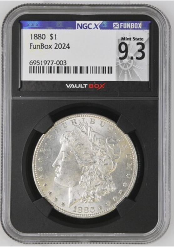 1880 $1 NGCX MINT STATE 9.3 FRONT