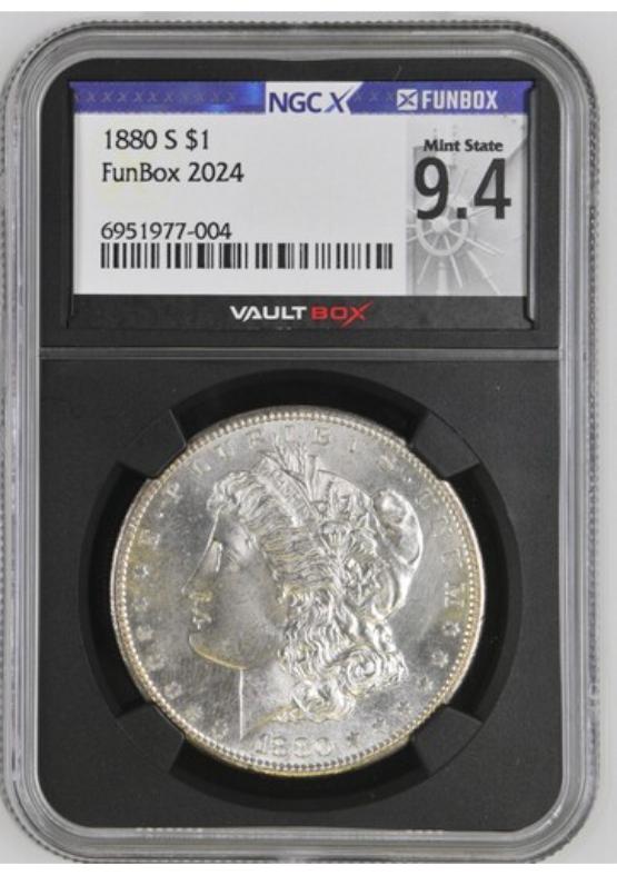 1880-S $1 NGCX MINT STATE 9.4 FRONT
