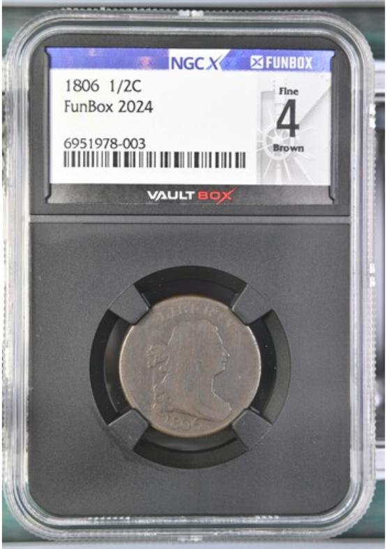 1806 1/2C NGCX FINE 4 BROWN FRONT